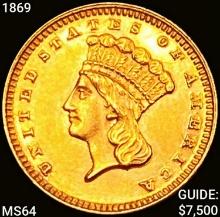 1869 Rare Gold Dollar