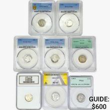 1921-1954 [8] Silver Dimes  PR/MS/AG
