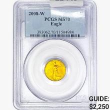 2008-W $5 1/10oz. Gold Eagle PCGS MS70