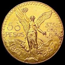 1947 Mexico 50 Pesos Gold 1.2057oz UNCIRCULATED