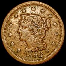 1853 Braided Hair Cent NEARLY UNCIRCULATED