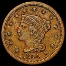 1844 Braided Hair Cent CLOSELY UNCIRCULATED