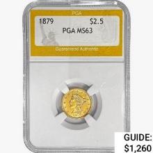 1879 $2.50 Gold Quarter Eagle PGA MS63