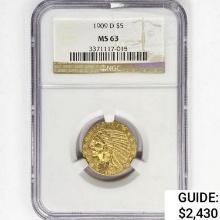 1909-D $5 Gold Half Eagle NGC MS63