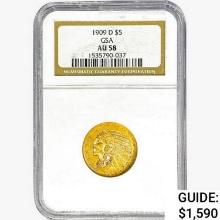 1909-D $5 Gold Half Eagle NGC AU58 GSA
