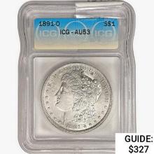 1891-O Morgan Silver Dollar ICG AU53