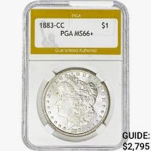 1883-CC Morgan Silver Dollar PGA MS66+