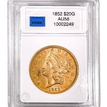1852 $20 Gold Double Eagle CCGS AU58