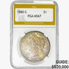 1880-O Morgan Silver Dollar PGA MS67