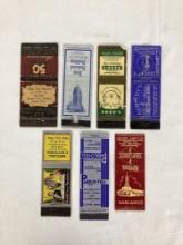 Seven Early Oklahoma City Hotel and Cafe Matchbook Covers