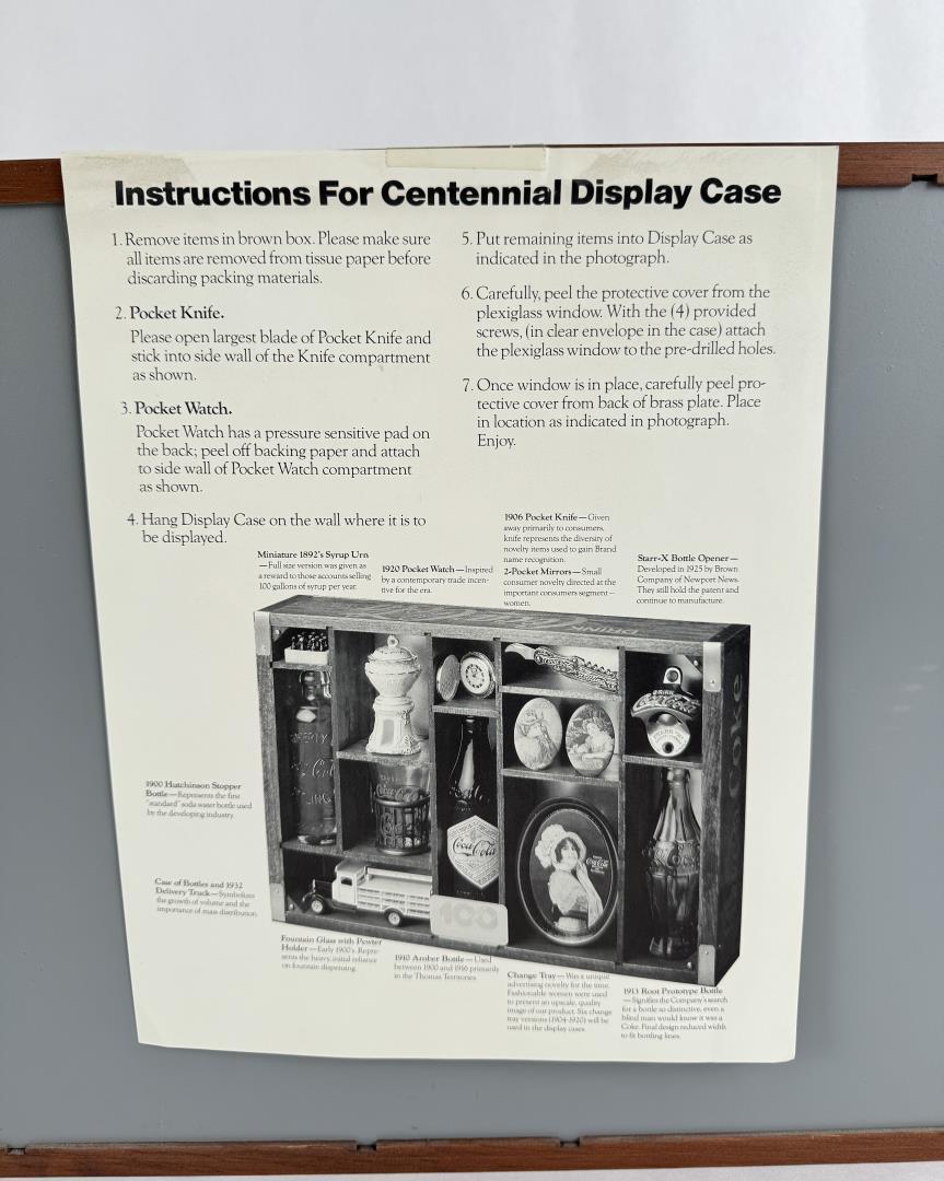 Coca Cola Centennial Display Case Shadow Box