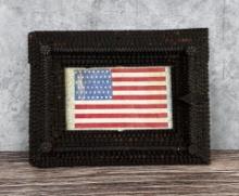 Antique 48 Star US American Flag Tramp Art