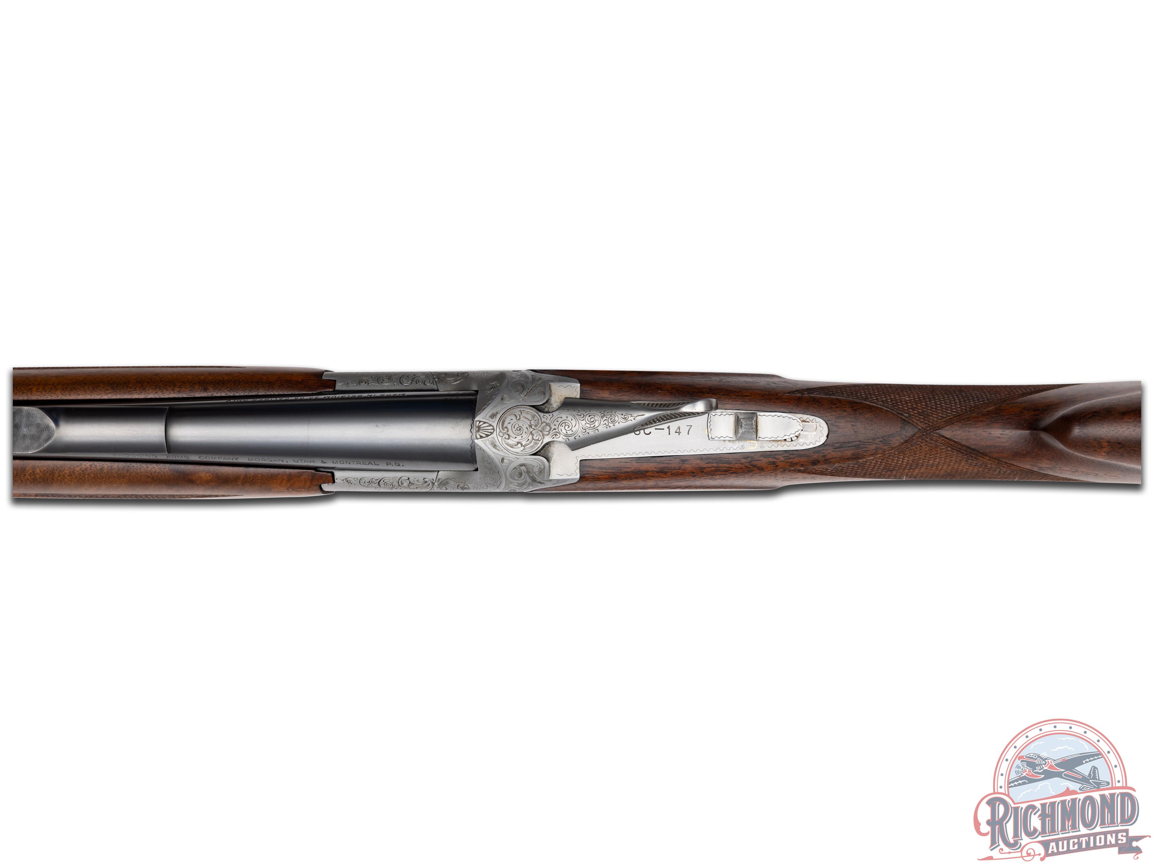 1978 Belgian Browning Centennial Two Barrel Cased Set w/ 20 Gauge Shotgun & Double Rifle by Rosa Bee
