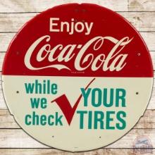 Enjoy Coca Cola While We Check Your Tires Multi-Piece Display Sign