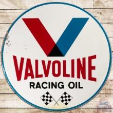 1968 Valvoline Racing Oil 30" DS Tin Sign w/ Checkered Flags
