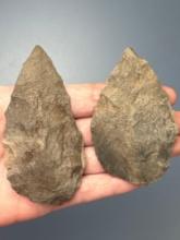 Pair of Carbon County Chert Blades, Found in Jim Thorpe Area in Pennsylvania, Longest is 3"
