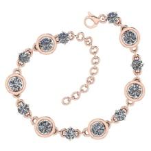 2.61 Ctw SI2/I1 Diamond Ladies Fashion 18K Rose Gold Tennis Bracelet