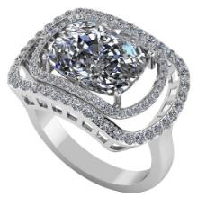 VS/SI1 Certified 2.10 CTW Round and Cut Diamond 14K White Gold Ring