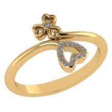 Certified .07 Ctw Diamond 14k Yellow Gold Heart shape Ring