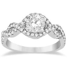 Diamond Halo Infinity Engagement Ring In 14K White Gold 1.39ctw