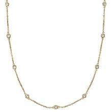 Station Bezel-Set Necklace in 14k Yellow Gold 1.00ctw