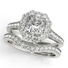 Certified 1.50 Ctw SI2/I1 Diamond 14K White Gold Bridal Wedding Set Ring