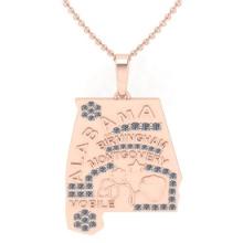 0.83 Ctw SI2/I1 Diamond 14K Rose Gold Express your Country/ state love ALABAMA Necklace