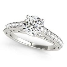 Vintage Style Style Cathedral Diamond Engagement Ring 18k White Gold 2.33ctw