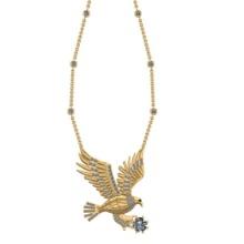 2.68 Ctw SI2/I1 Treated Fancy Black and White Diamond 14K Yellow Gold Vintage Style Eagle Yard Neckl