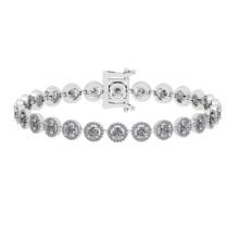 8.84 Ctw SI2/I1 Diamond Ladies Fashion 18K White Gold Tennis Bracelet