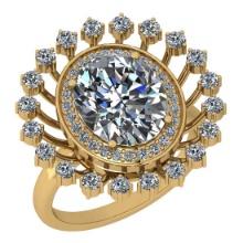 2.86 Ctw VS/SI2 Diamond 14K Yellow Gold Vintage Style Engagement Ring