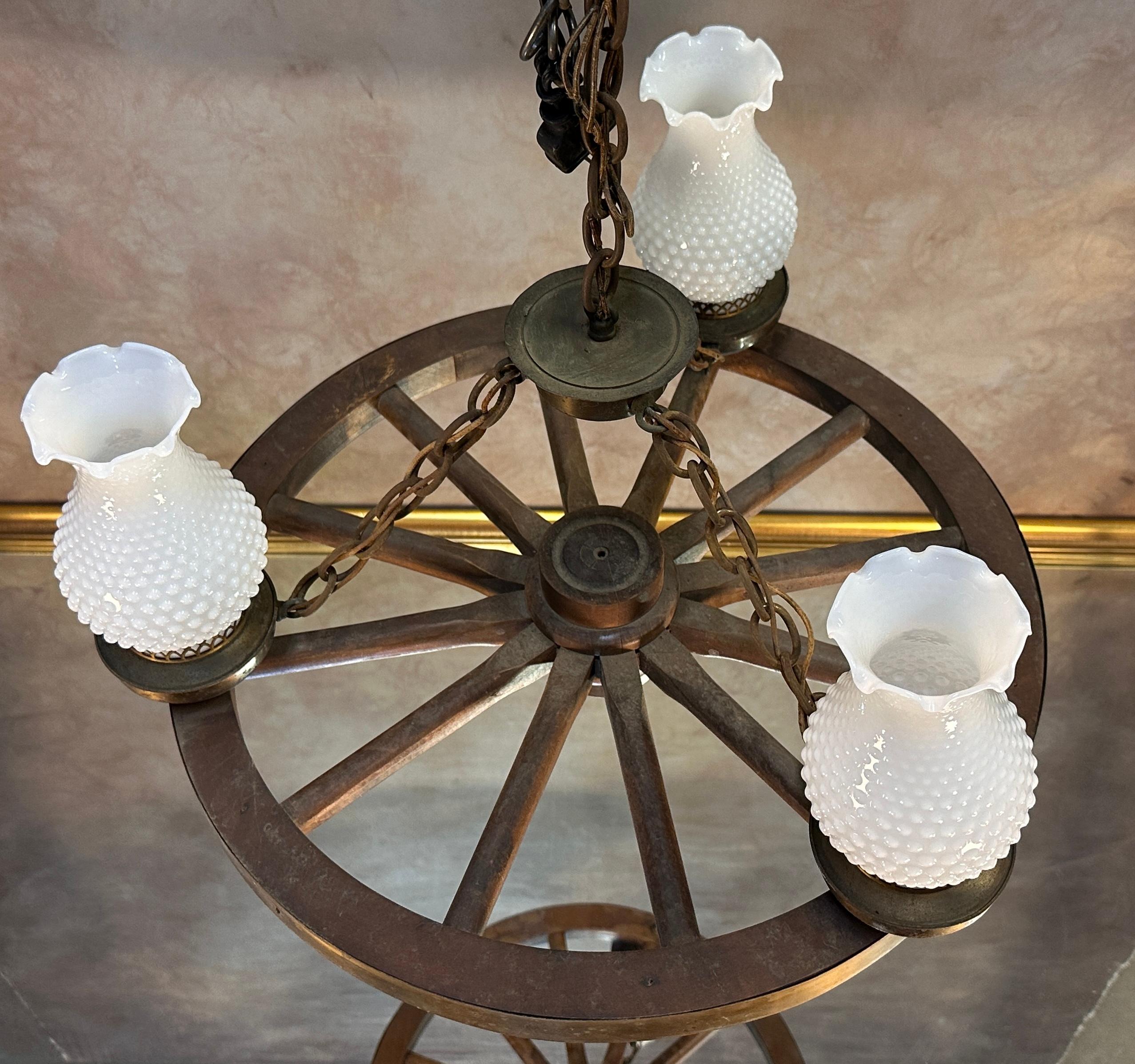 Waggon Wheel Chandelier Lamp Fixture