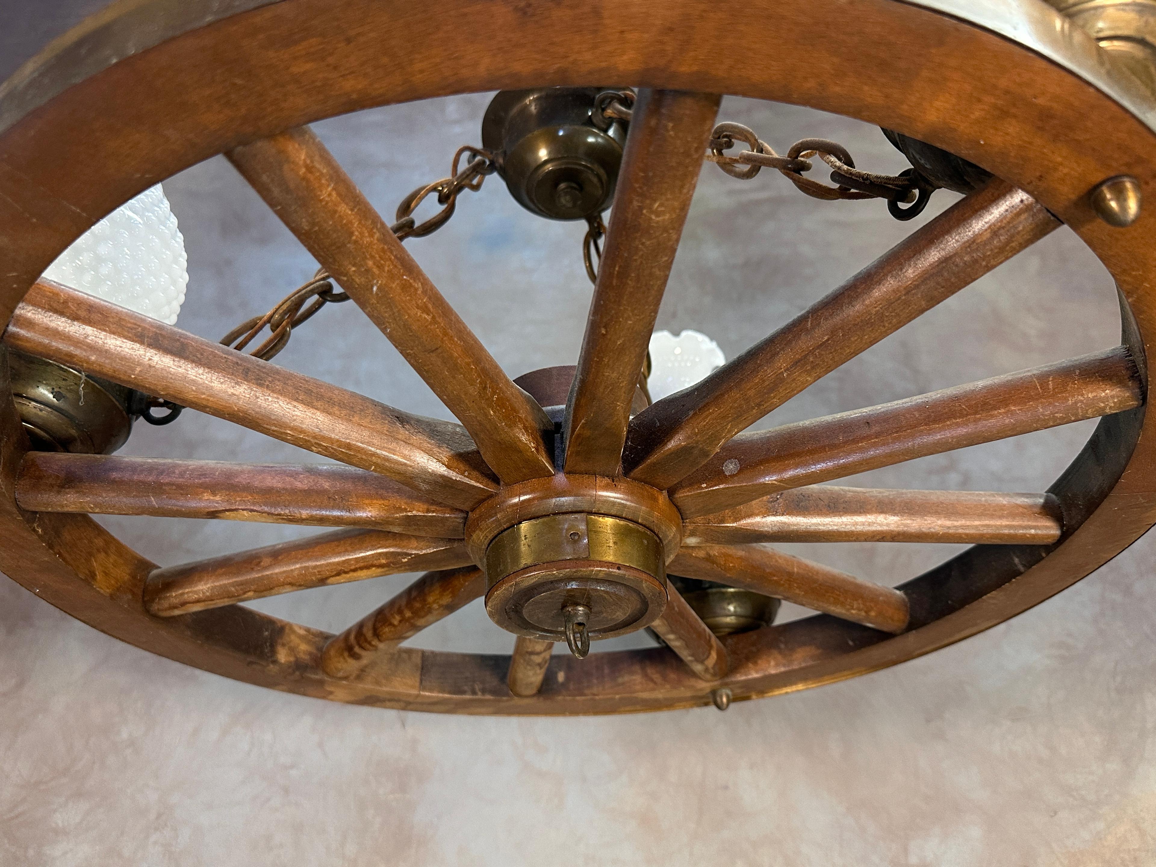 Waggon Wheel Chandelier Lamp Fixture
