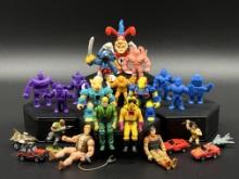 Variety of Vintage Action Figures and Toys