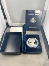 2000-P Proof US Silver Eagle in Mint box, .999 fine silver