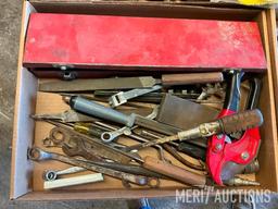 (4) flats, sockets, wrenches, screw drivers, allen wrenches, towels etc.