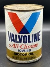 Valvoline All-Climate Motor Oil Can 1 Quart Full Can