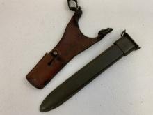 VINTAGE US MILITARY BAYONET SCABBARD AND CARRY FROG