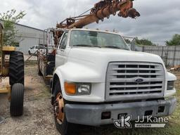 (Houston, TX) Skyhook 85 HD, Telescopic Sign Crane rear mounted on 1999 Ford F800 Flatbed Truck Need