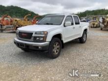 2012 GMC Canyon 4x4 Crew-Cab Pickup Truck Title Delay) (Runs & Moves, Jump To Start, Chipped Windshi