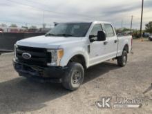 2017 Ford F250 4x4 Crew-Cab Pickup Truck Runs & Moves) (Body Damage, Cracked Windshield, Check Engin