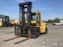 2004 Daewoo D120 Solid Tired Forklift Runs Moves & Operates, Bad Fuel Shut Off, Must Shut Down At En