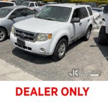 2008 Ford Escape Hybrid AWD Sport Utility Vehicle Not Running, No Key