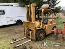 Hyster H60C Rubber Tired Forklift Runs & Moves