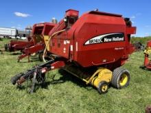 NEW HOLLAND BR740 ROUND BALER, SILAGE SPECIAL, XTRA SWEEP, NET WRAP, 4' X 5', GANDY HOPPER BOX, 80'' PICKUP, MONITOR, 540 PTO