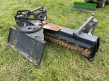 QUICK ATTACH 8' HARLEY RAKE, HYDRAULIC ANGLE, SKID STEER QUICK ATTACH, S/N: 1108718