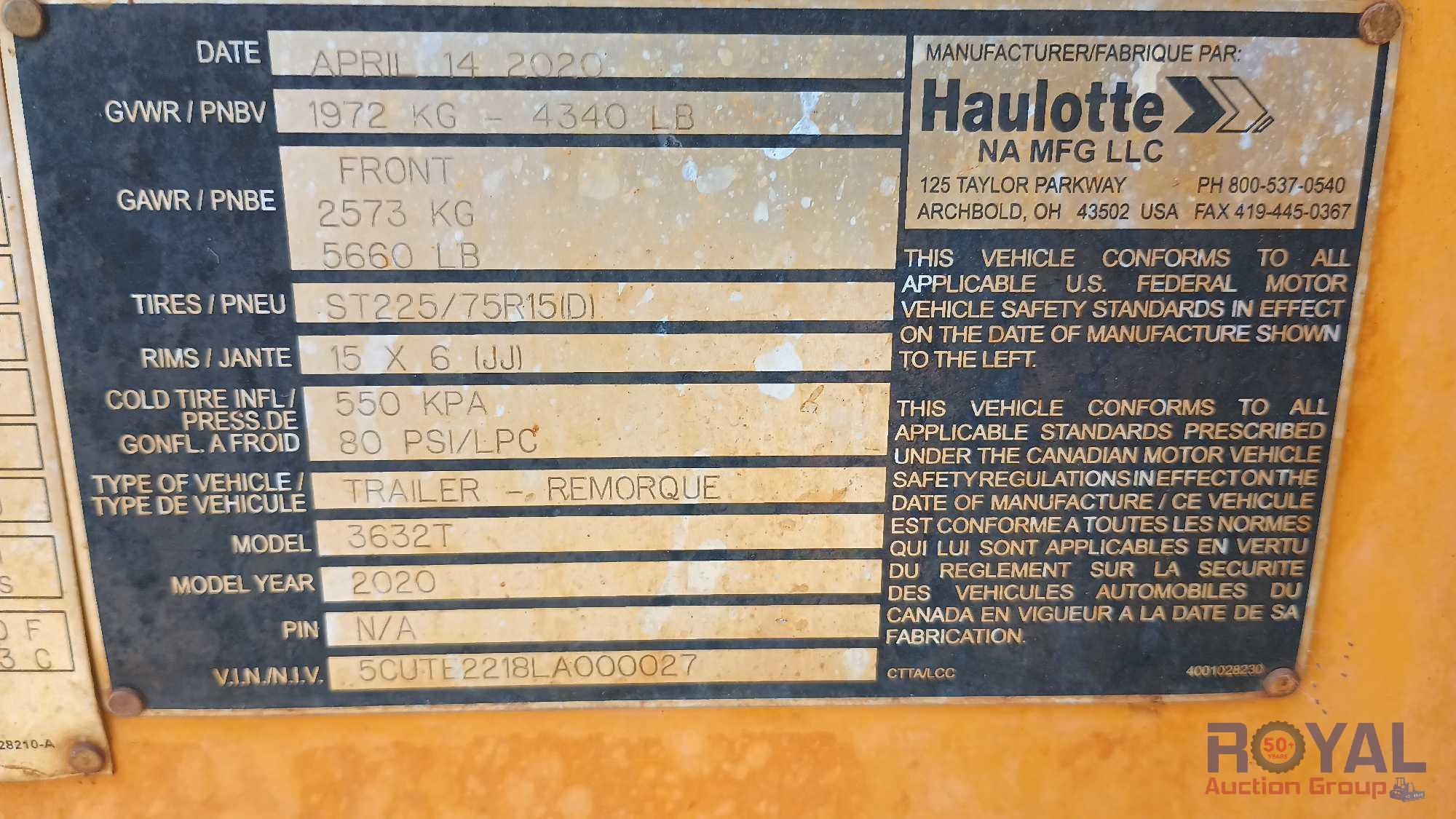 2020 Haulotte 3632T 37FT Towable Man Lift