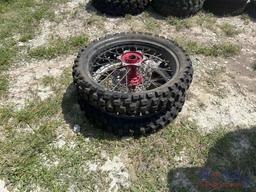 Lot of 2 Used Dirtbike Wheels and Tires