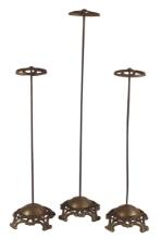 Clothing Store Hat Stands (3), matching cast iron footed bases, Good cond w