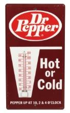Soda Fountain Dr Pepper Thermometer, Dr Pepper Hot or Cold-Pepper Up At 10